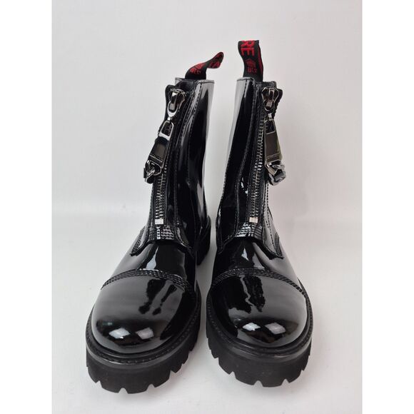 Zadig & Voltaire Women's Black Joe Cecilia Patent Leather Ankle Boot Size 38 EU - Picture 4 of 7